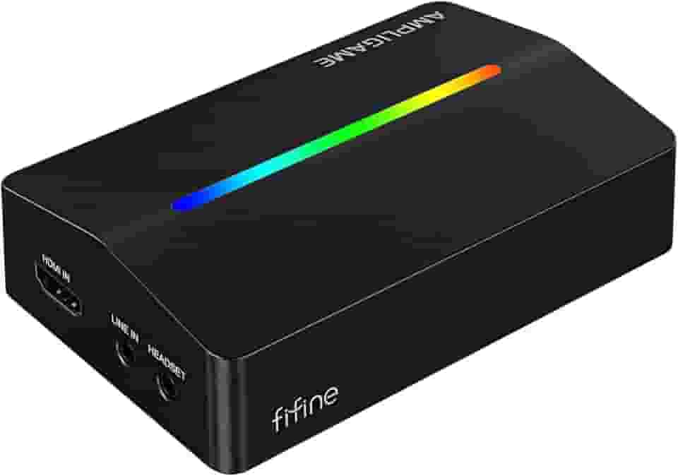 Fifine AmpliGame placa de captura de vídeo, HD 1080 60fps para áudio e vídeo, jogos, transmissão ao vivo, 4K HDMI para placa de captura USB compatível com PS4/Windows/Mac OS/Switch/Xbox-V3