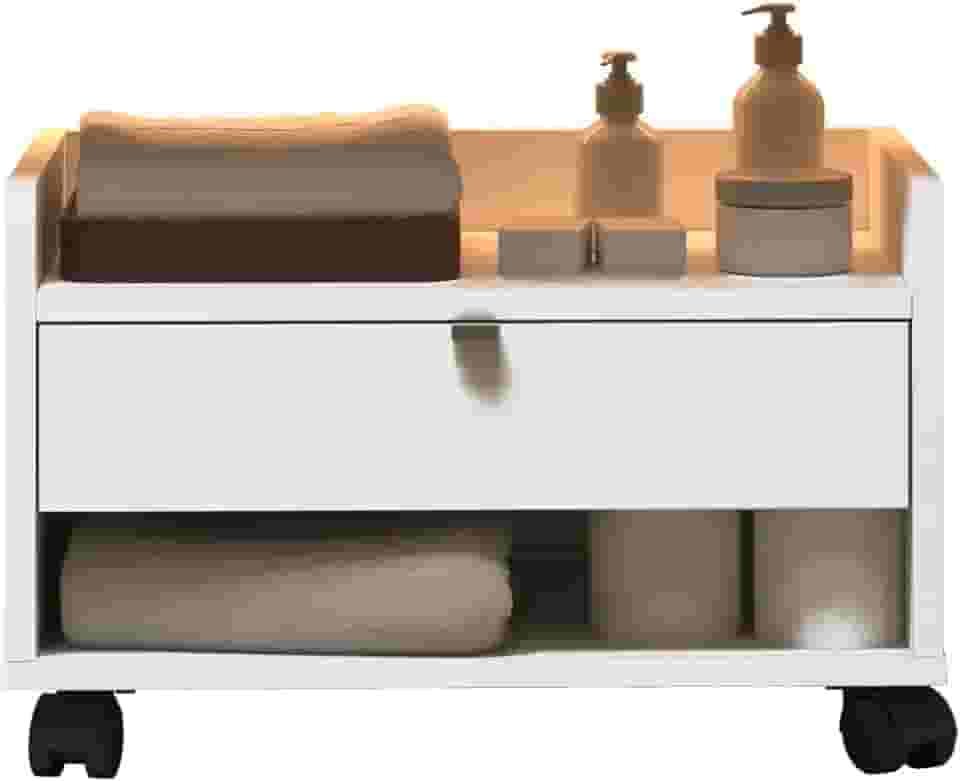 Gabinete para Banheiro Armário Multiuso Organizador com Gaveta (Branco)