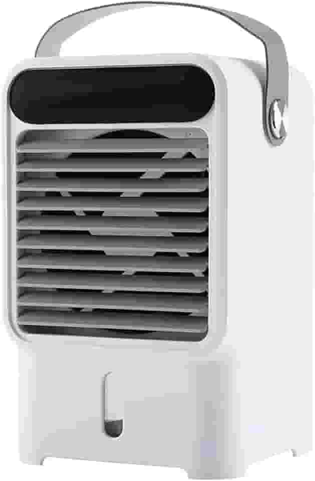 Ar condicionado portátil, mini ar condicionado portátil, ventilador evaporativo, 3 velocidades do vento e 7 luzes de LED, ar-condicionado silencioso USB portátil para quarto, escritório, acampamento