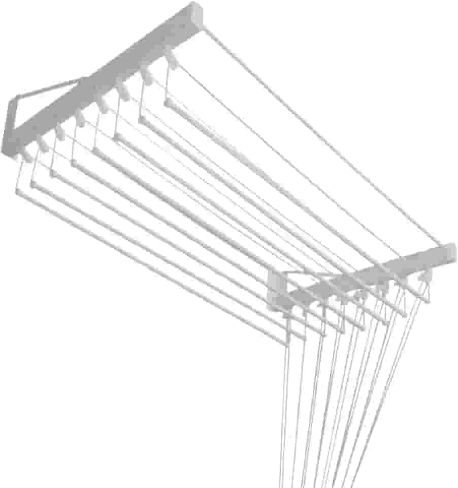 Inovar Metais Varal de Parede Individual 10 Varetas Branco 100cm