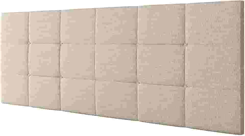 Cabeceira Estofada Suspensa Bia 1.60 Cama Box Queen Decoração Quarto Queen Móveis (Bege Linho)