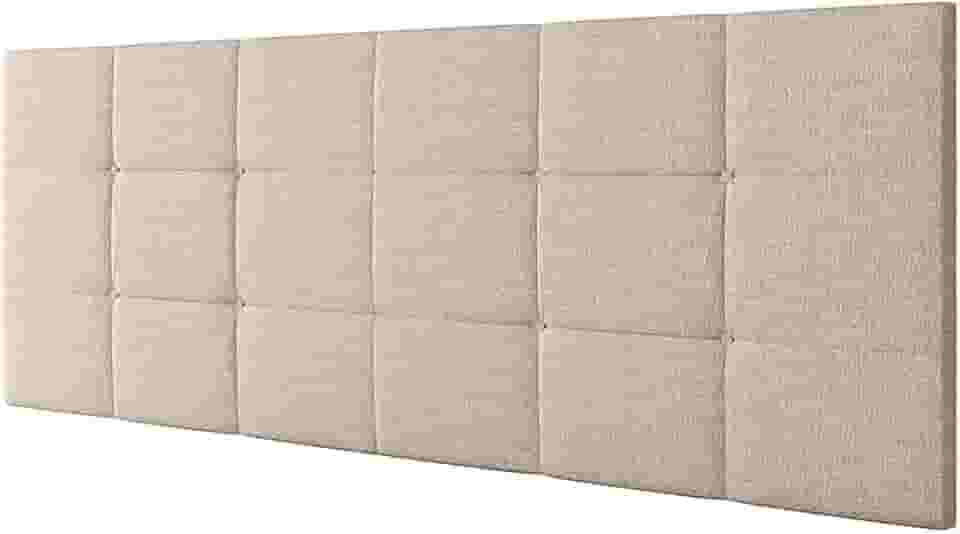 Cabeceira Estofada Suspensa Bia 1.60 Cama Box Queen Decoração Quarto Queen Móveis (Bege Linho)