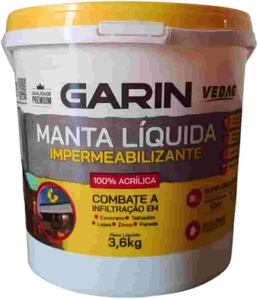 Manta Líquida Cinza Impermeabilizante p/Lajes, Paredes e Telhados Garin Vedac 3,6 Kg