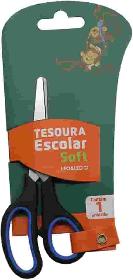 TESOURA ESCOLAR SOFT INOX 140MM CABO EMBORRAC.CX/24UND LEOELEO