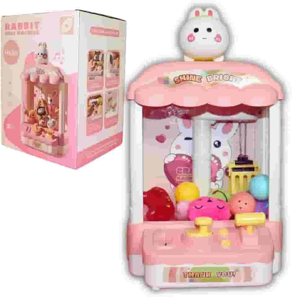 Mini Máquina De Pegar Ursinhos COELHO ROSA, Máquina De Pegar Bichinhos De Pelúcia, Máquina De Garra Infantil, Mini Máquina De Pegar Pelúcia Com Sons, Máquina De Pegar Ursinhos De Brinquedo, Grua