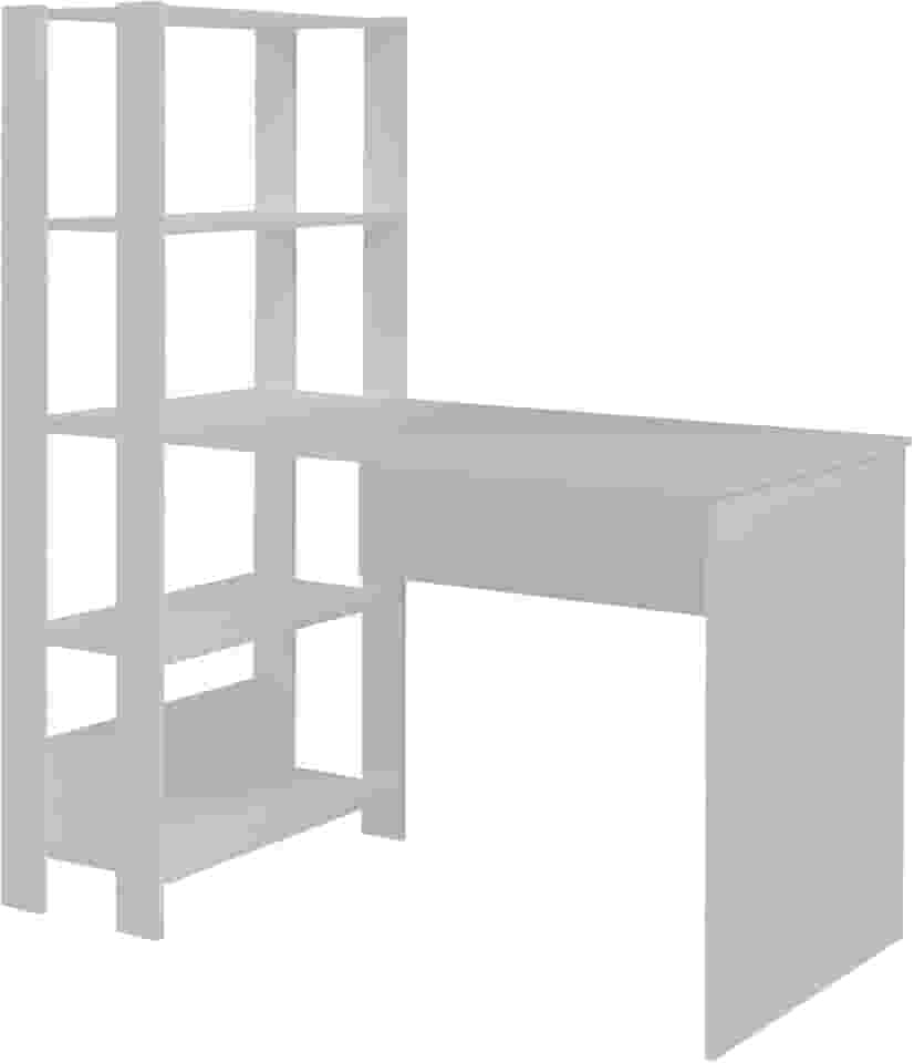Escrivaninha com Estante Lateral MATCH cor Branco - Artely