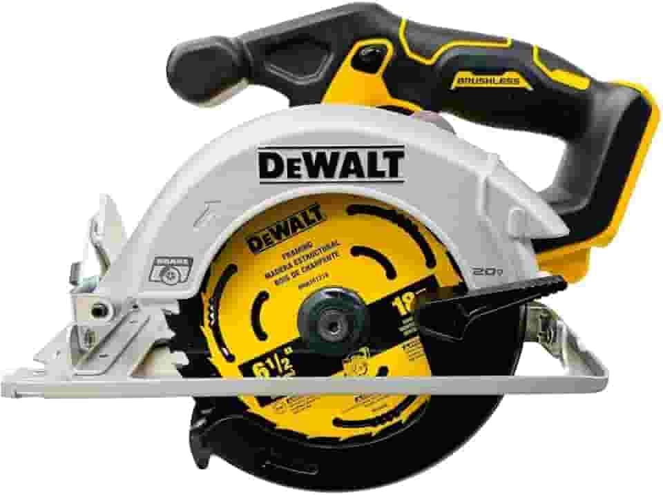 DEWALT Serra circular DCS566 20V, serra circular sem escova sem fio 20V de 16,5 cm (somente ferramenta descoberta, embalada a granel), amarela
