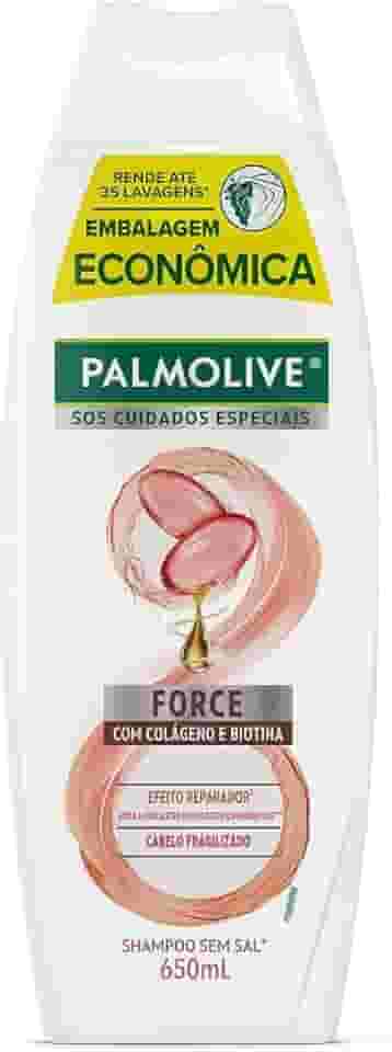 Palmolive SOS Shampoo Cuidados Especiais Force com colágeno e biotina 650ml Embalagem Econômica