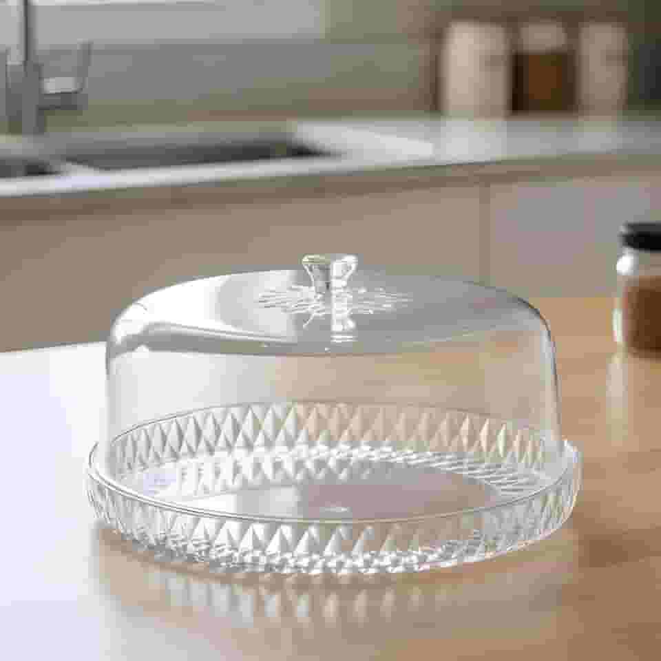 Boleira de Acrílico Transparente com Tampa Glamour - Plasútil