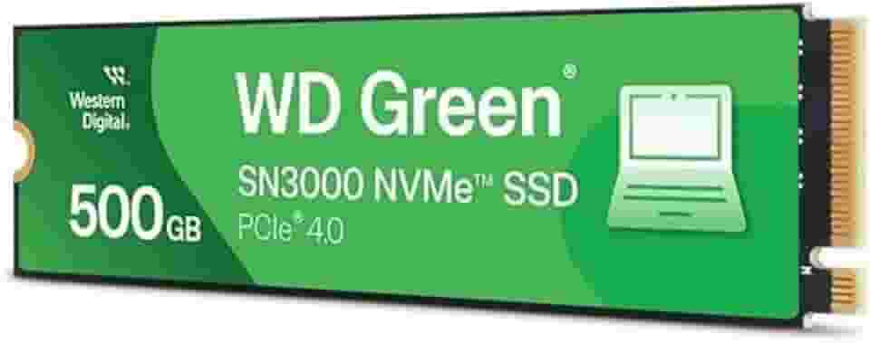 Western Digital SSD interno 500GB WD Green SN3000 NVMe - Unidade de estado sólido - PCIe Gen4, M.2 2280, até 5.000 MB/s - WDS500G4G0E