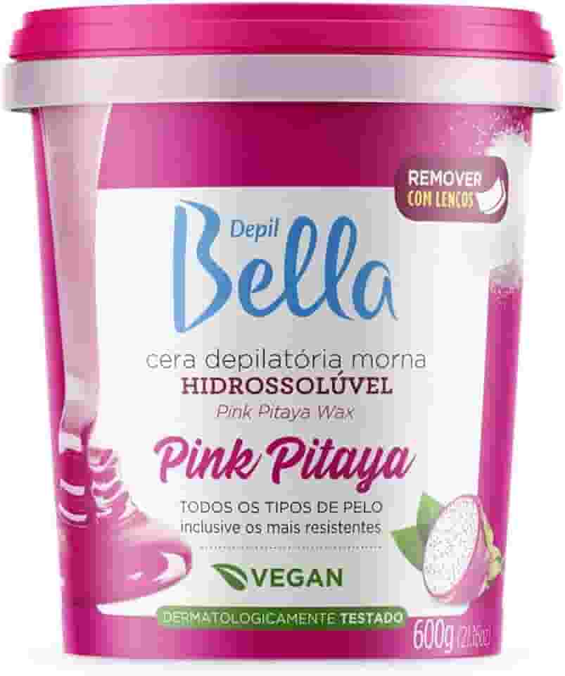 Depil Bella - Cera Depilatória Morna Hidrossolúvel Vegana Pink Pitaya 600g