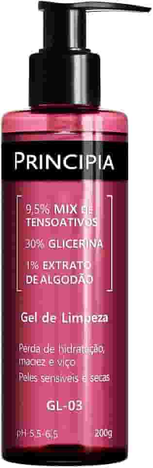 Gel de Limpeza Facial Hidratante Principia 9,5% Tensoativos + 30% Glicerina + 1% Extrato de Algodão GL-03 com 200g