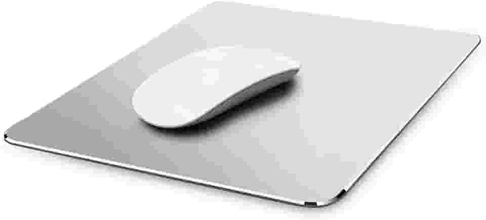 Mouse pad de metal de alumínio, ultrafino, para inverno e verão, duplo uso, impermeável, controle rápido e preciso para jogos e escritório (prata) ..., Small Silver, Small