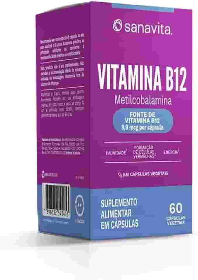 Sanavita Vitamina B12 - Alta Absorção - Suplemento Vegano - 60 Cápsulas