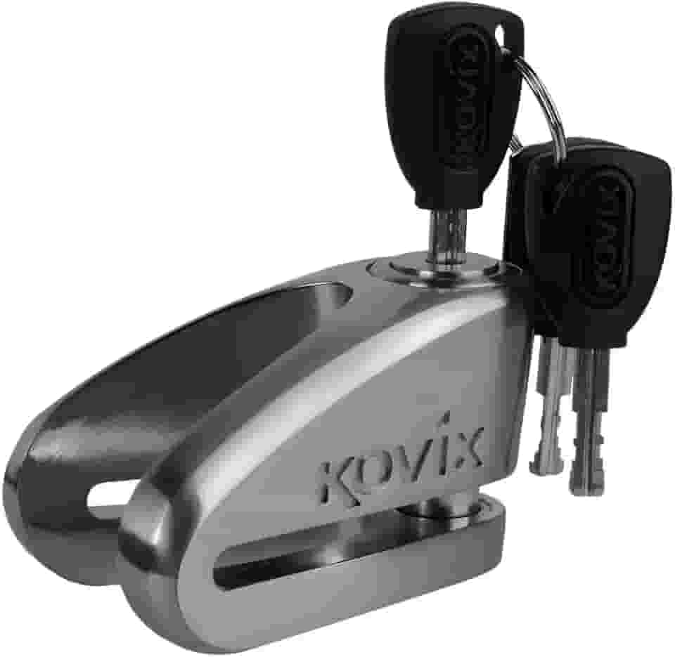 Trava de Disco com Alarme para Motocicletas, 110 dB, Alcance de 10 cm, Alimentação por Bateria