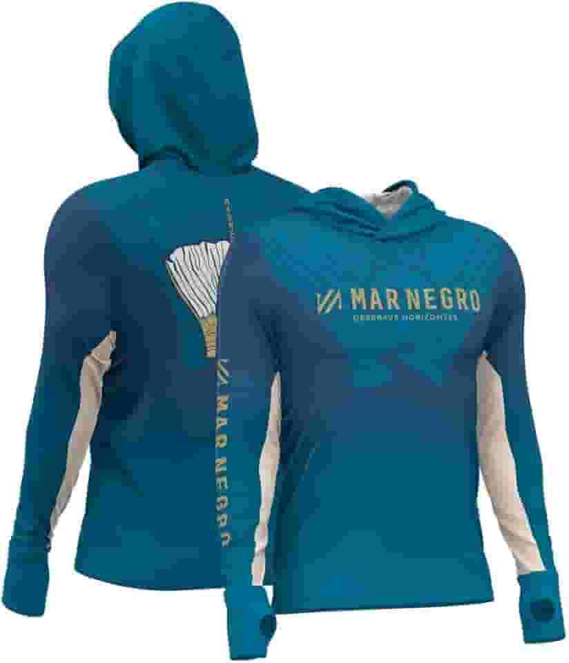 Camiseta de Pesca Masculina X-protection Sublimada - Mar Negro Fish Tail G