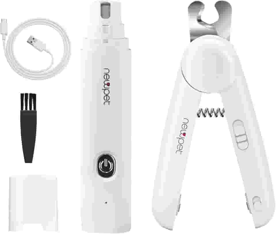 Triturador de unhas para cães, kit de cortadores e aparadores de unhas para cães, triturador de unhas elétrico super silencioso para animais de estimação, recarregável