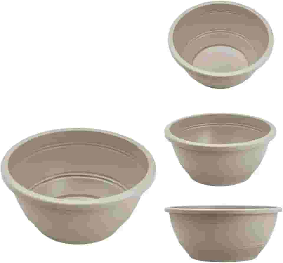 Vaso de Planta, Kit 5 A 15 Vasos Cuia Rosa Do Deserto 6,6 Litros Vasos Redondos Cor Areia(8 UNIDADES)