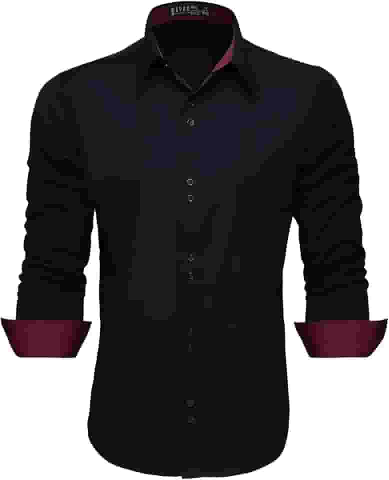 Camisa Social Masculina Manga Longa Slim Fácil Passar (G, Preto C7)