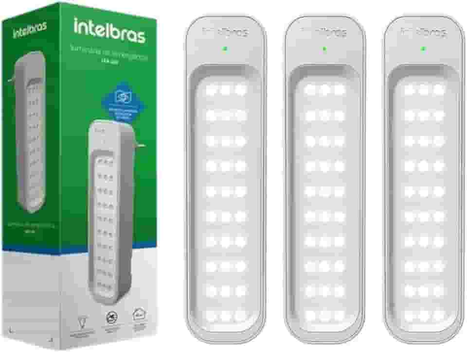 Kit 3 Luminárias De Emergência 30 LEDs Intelbras Lea 150 Bivolt