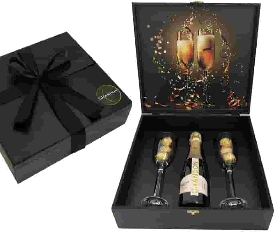 Box Espumante Chandon 375ml Presente 2 Taças Vidro Ferrero Rocher