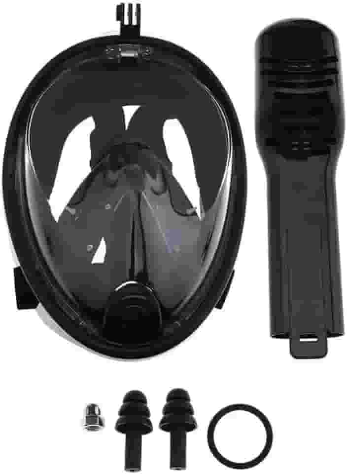 Máscara Mergulho Livre Snorkeling Full Face para GoPro Tamanho L/XL Cor Preto