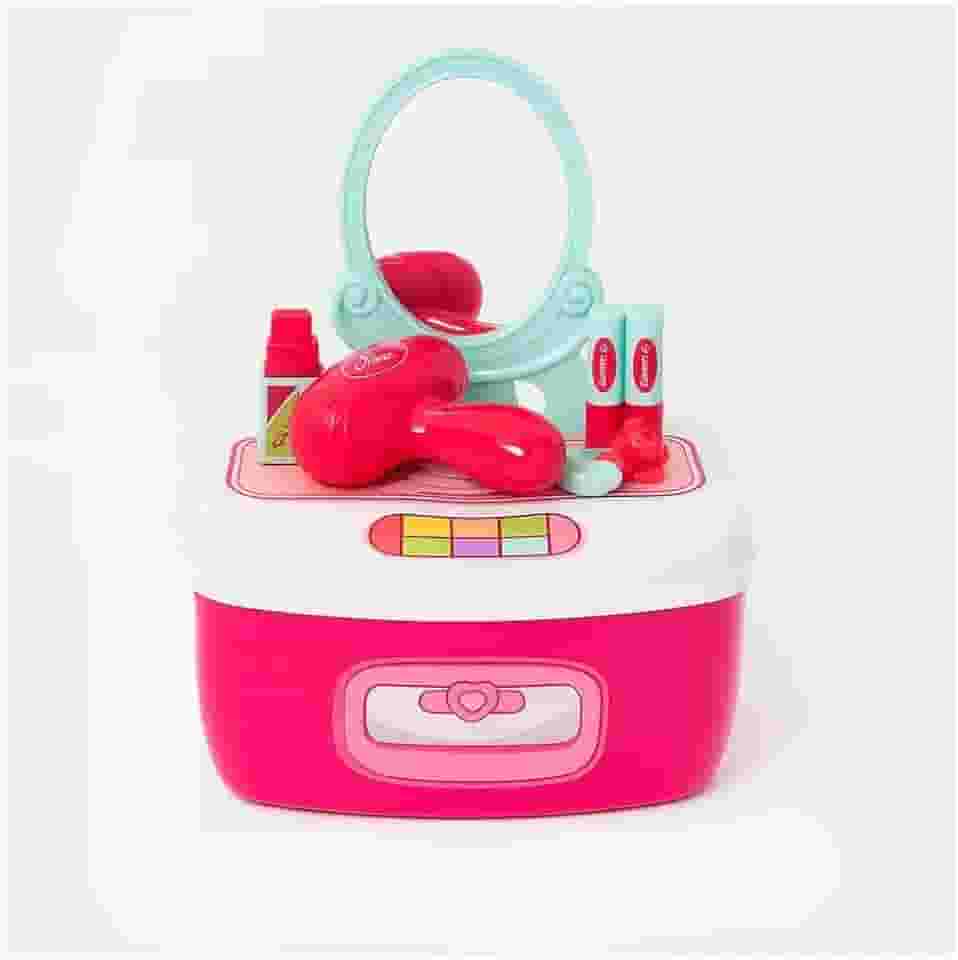 Maleta Maquiagem Infantil Completa Tema Princesa Kit Brinquedo Portátil com Acessórios Laváveis