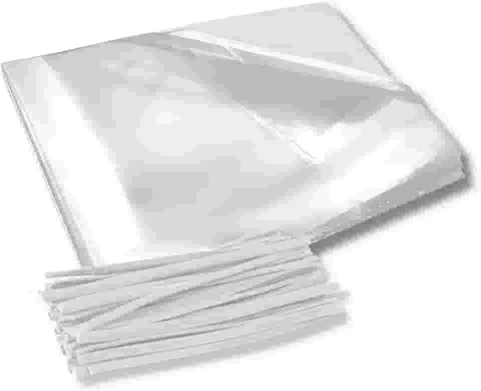 Kit 100 Sacos Plásticos para Colomba Pascal 500g (30x40cm) + Fecho Plástico