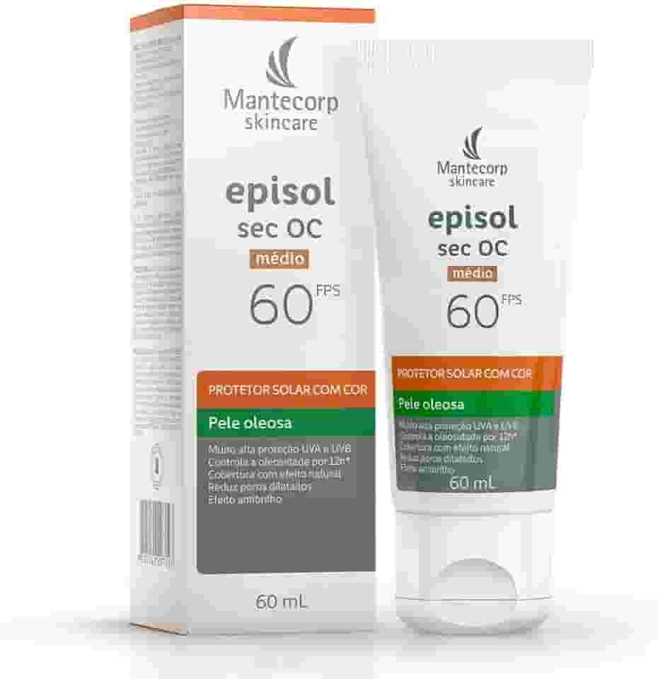 Mantecorp Skincare Protetor Solar Episol Sec Oc FPS 60 Médio 60ML, medio