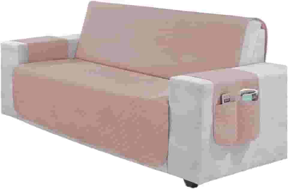 Capa Para Sofá RetráTil 2 E 3 Lugares (1,00-2,20m) – Protetor Matelada Com Porta Objetos(ROSE,2 Lugares (1,00m))