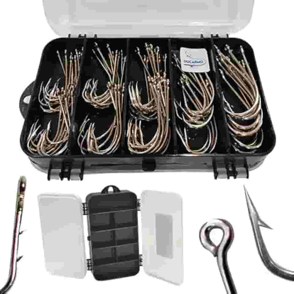 Estojo Anzol Marine Grande Espinhel com 80 Unidades Tucunaré