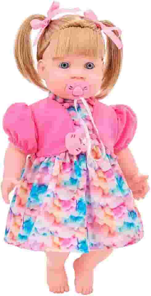 Boneca Larissa Fala 74 Frases 50cm Chupeta Brinquedo Menina