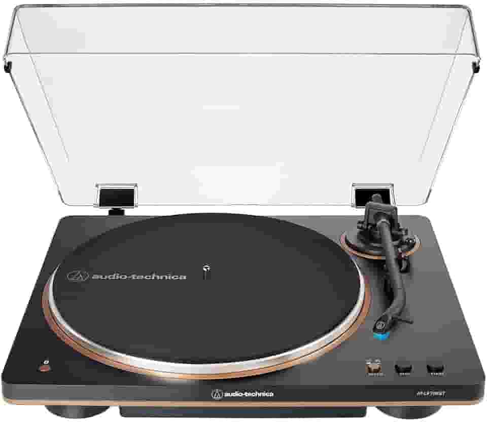 Toca-Discos Vinil Audio-Technica Sem-Fio Automático AT-LP70XBT-BZ, Preto e Bronze, Bivolt 120/240V