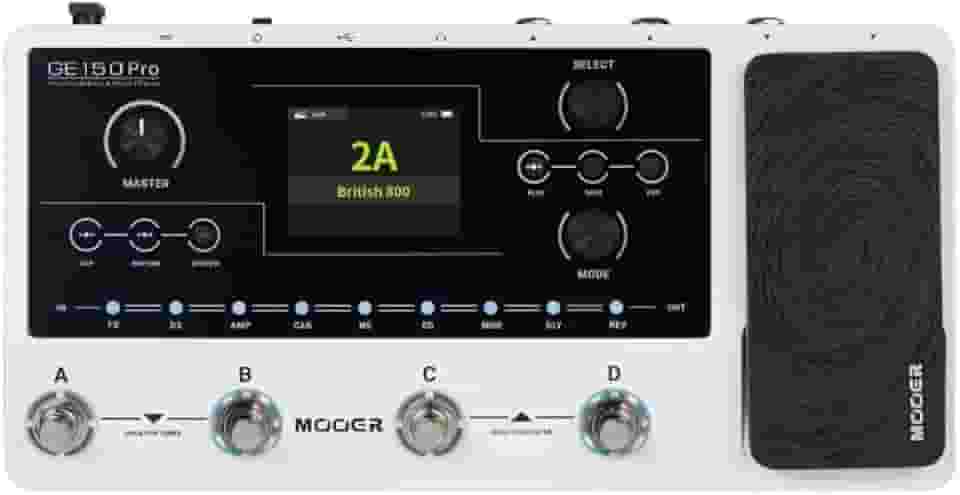 Mooer Pedaleira Multiefeitos GE150 Pro, para Guitarra, USB, 200 Presets de Fábrica, Tela LCD 2.8", Impulse Response, Interface de Áudio