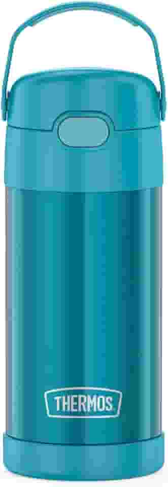 Thermos Garrafa térmica infantil Funtainer, aço inoxidável, 355 ml, azul-petróleo