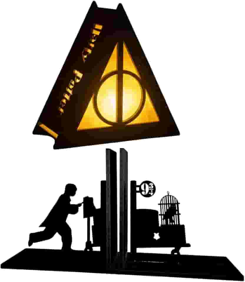 Geek Aparador de Livros Plataforma Luminária Insígnia Inspirado em Harry o Mago do Castelo Aparador de Livros Kit Aparador de Livros e Luminária Insígnia