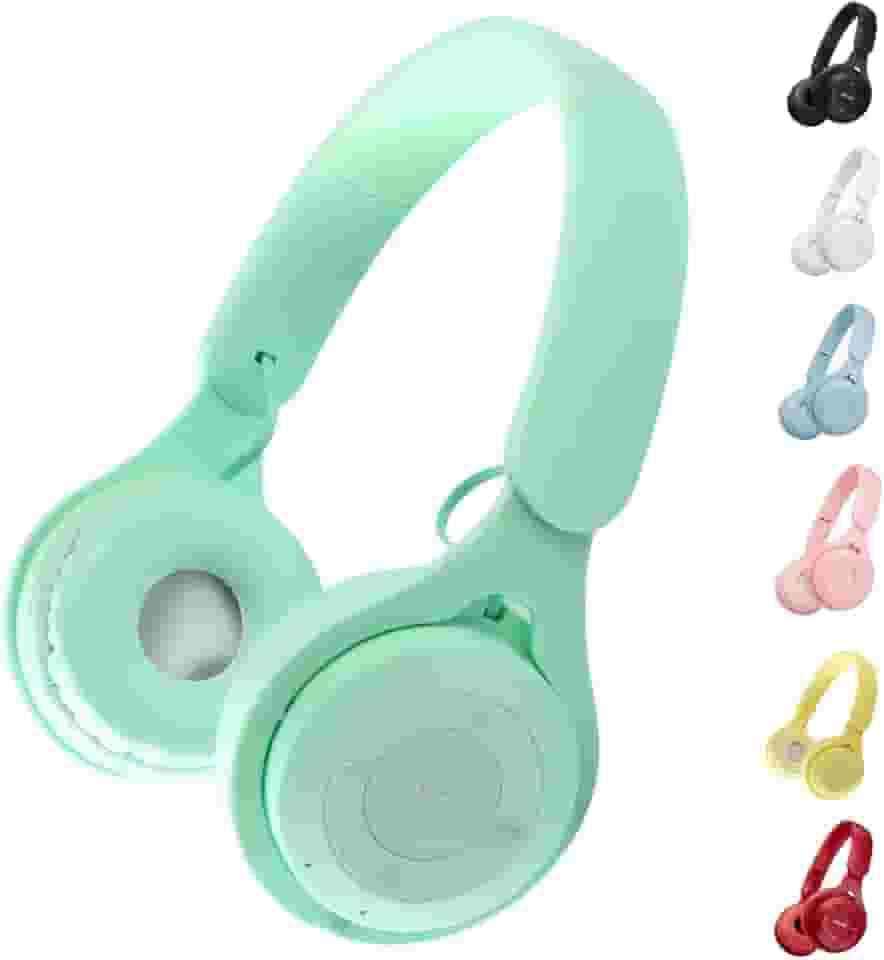 Fone De Ouvido Bluetooth Sem Fio Over-Ear com Microfone, Dobrável, Qualidade de Som, Bateria Recarregável, Confortável, Ideal para Música, Chamadas e Jogos (Verde)