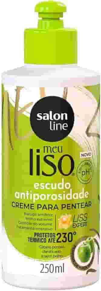 Salon Line, Creme para Pentear, Meu Liso, Escudo Antiporosidade, Vegano - Para Cabelos Lisos, 250ml