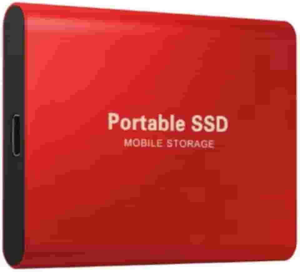 2 TB - Disco de Memória Flash SSD Portátil para Laptop, Desktop, Celular, TV e outros. Tipo-C USB 3.1, SSD Externo M.2 de Alta Velocidade, Disponível em Capacidades 500 GB a 256TB (Vermelho, 2, TB)