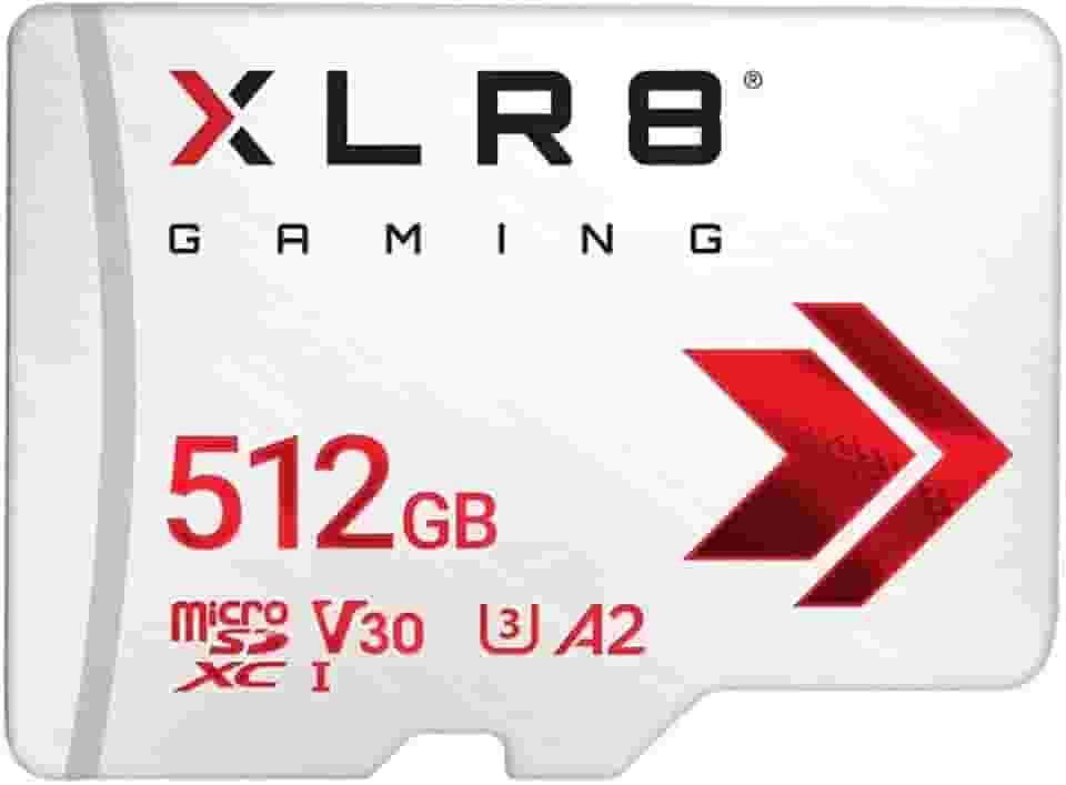PNY Cartão de memória microSDXC para jogos XLR8 de 512 GB - 100 MB/s, UHS-I, 4K UHD, Full HD, U3, V30, A2 - Micro SD para console portátil de jogos no Nintendo Switch, Steam Deck, Smartphones e