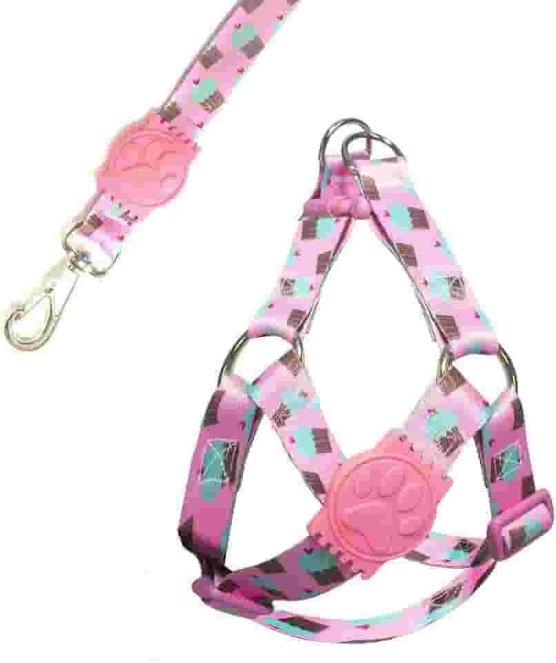 MY PET BRASIL Peitoral Para Cachorros G Ajuste Fácil No Corpo Do Pet Cupcake Coleira Peitoral Regulável Confortável E Resistente Rosa