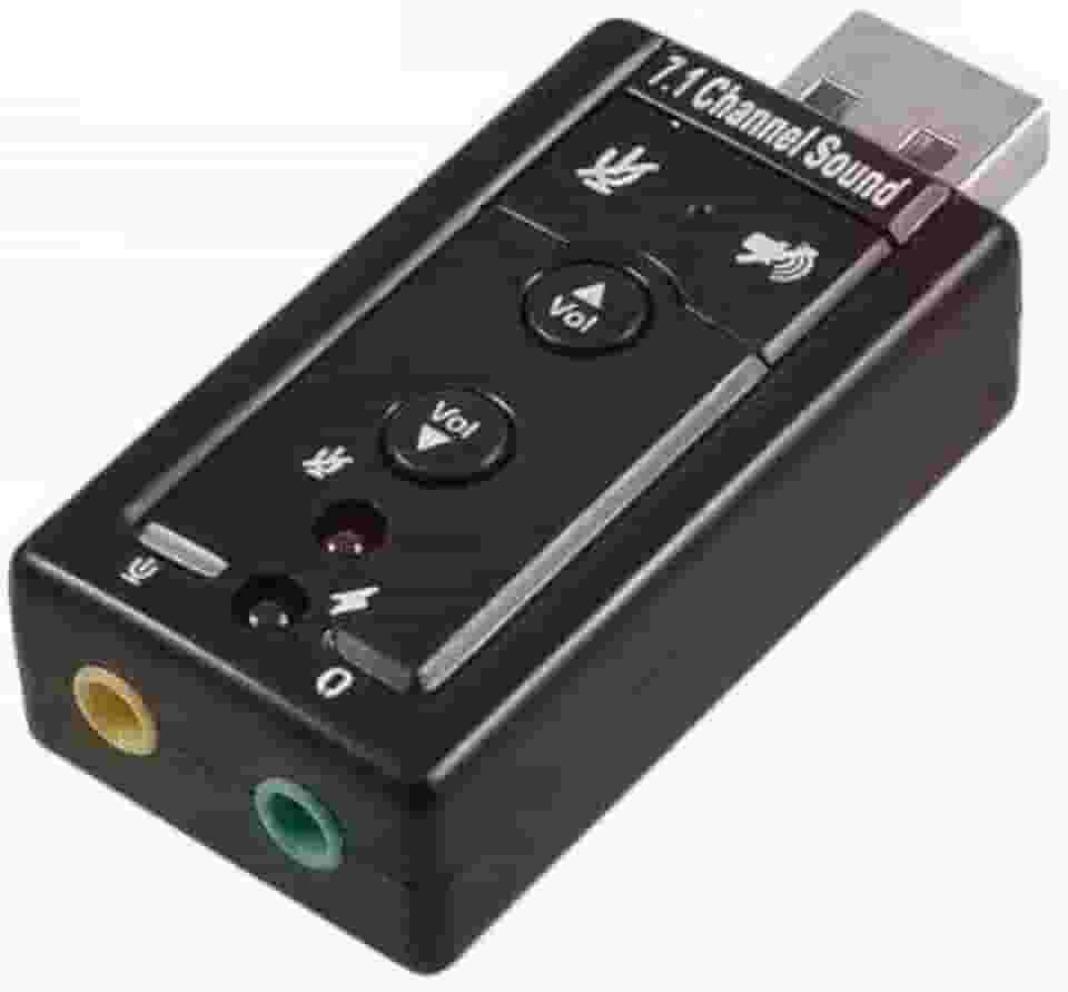 PLACA DE SOM USB PARA P2 PC ADAPTADOR AUDIO 7.1