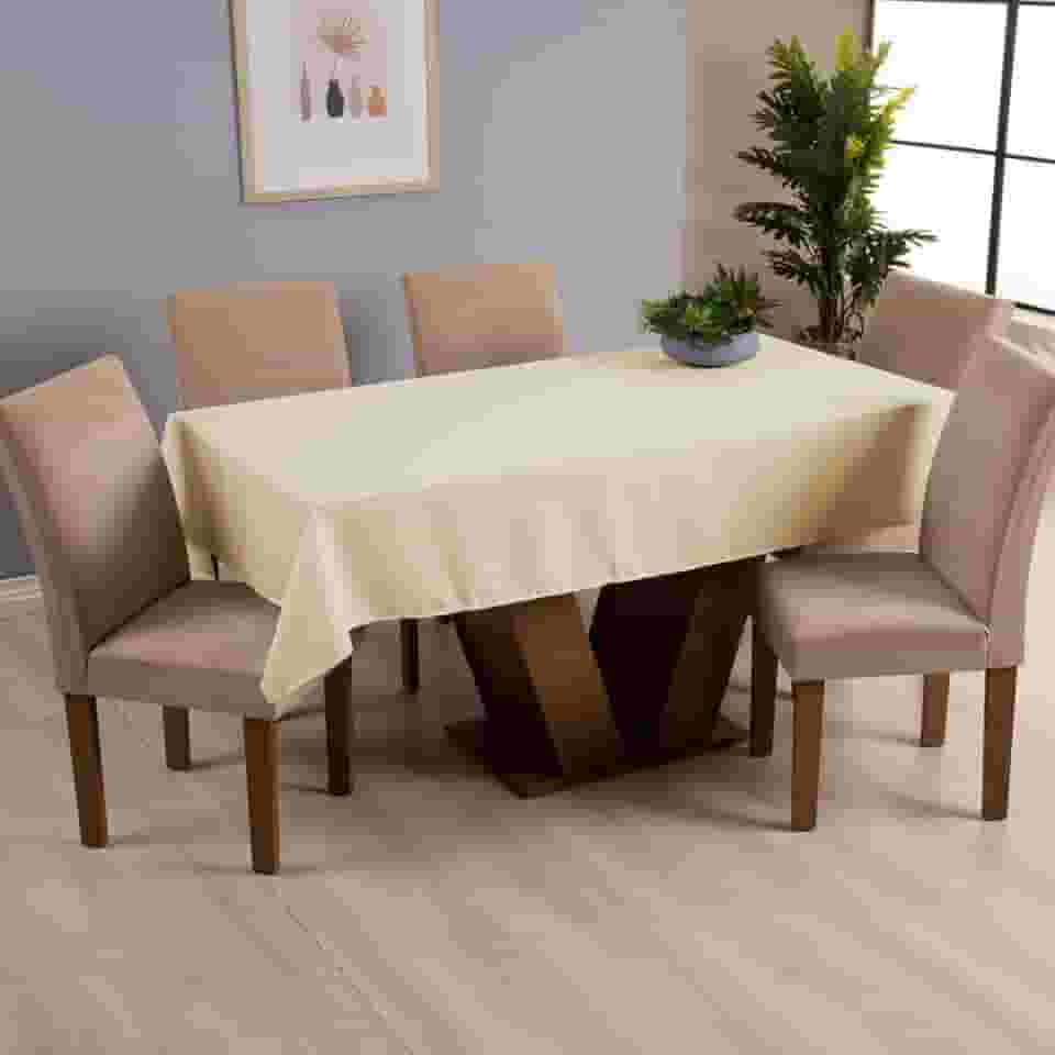 Toalha de Mesa 8 Lugares Basic 2,50x1,40m Liso Tecido Oxford Palha