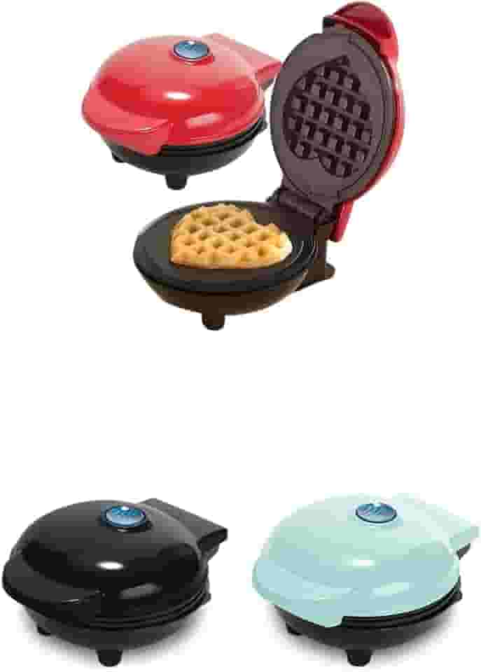 Maquina Waffle, Mini Máquina, de Waffle Multiuso Grill Portátil Antiaderente Forma de Coração, 110v(Cor aleatória)
