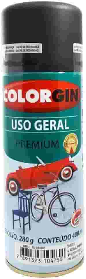 Colorgin Automotivo Spray 350 ml Preto Fosco