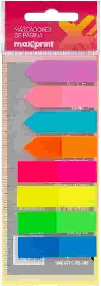 Marcador de Páginas Maxprint 45x12mm Setas com 200 Folhas 8 Cores Neon 74483-3