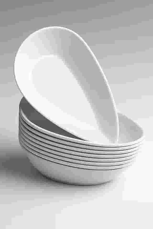 Kit de 5 Petisqueiras em Formato Petala Gota Branco Plástico Resistente 24x15x5cm 600ml para Petiscos Churrasco Festas e Frios