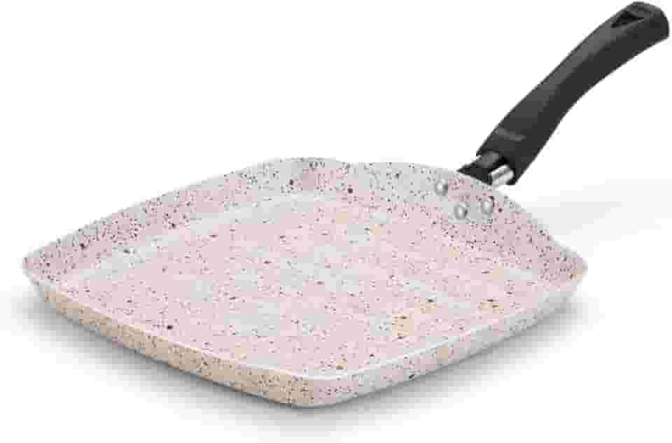 FRIGIDEIRA ANTIADERENTE COLORE GRILL BISTEQUEIRA 24CM BEGE STONE