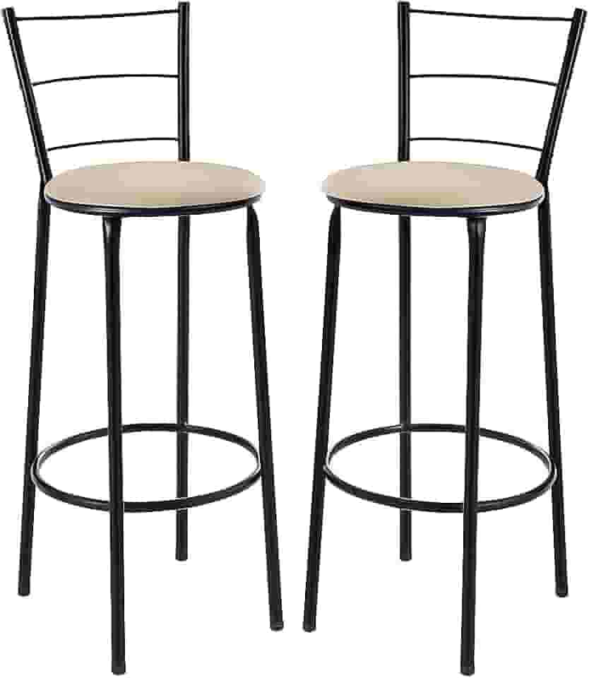 Kit 2 Banquetas Alta Banco Bistro Desmontavel Preto Balcao Cozinha Área Gourmet 90cm Altura (VERMELHO) (BEGE)