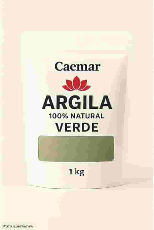 Argila 100% Natural - Branca, Cinza, Verde, Rosa, Amarela ou Vermelha - 1 kg Cor:Verde